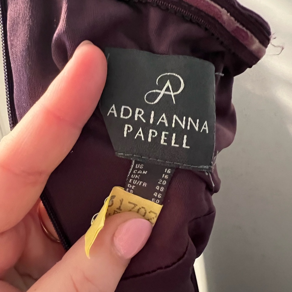 Adrianna Papell Evening Bridesmaid Gown Purple, Plum, Amethyst, Dark Violet - Picture 7 of 12